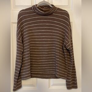 Madewell Striped Brown Turtleneck
